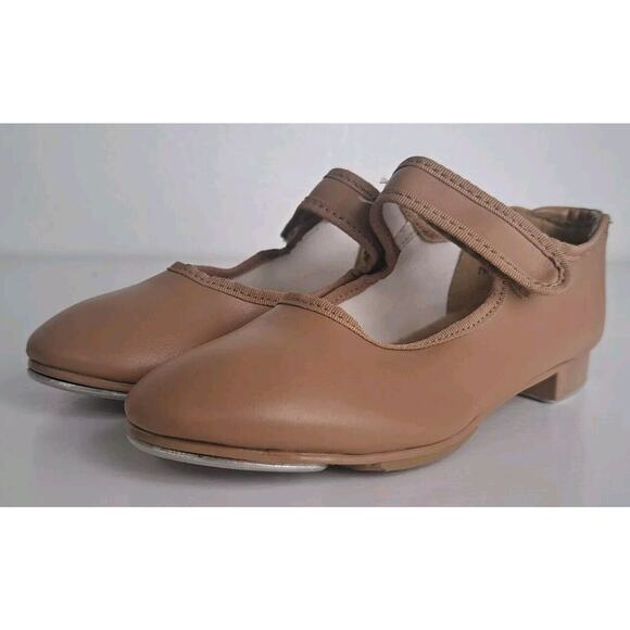 Theatricals Girls Tap Shoes Tan Beige Size 11.5M Hook & Loop Mary Jane T9050C - Picture 1 of 8